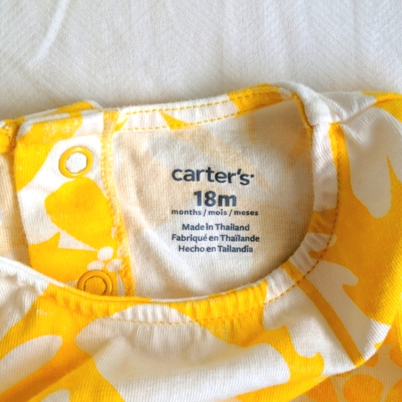 carter's bold yellow floral print sleeveless top 18 months - Picture 4 of 6